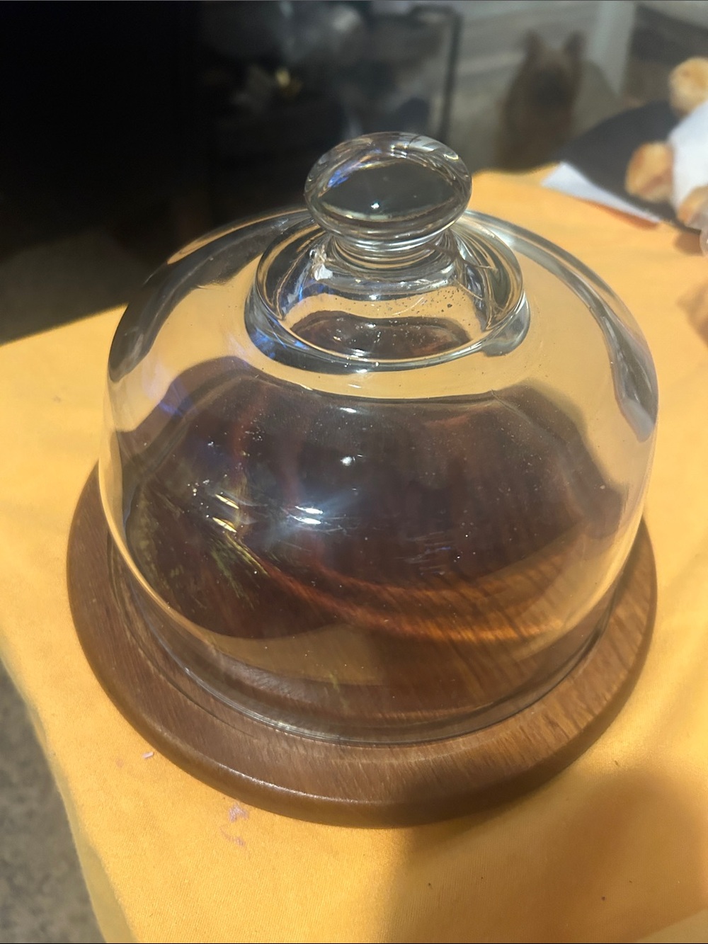 50%offw❤️ Beautiful Glass Cheese Bell Dome cloche 6.5 with Handle